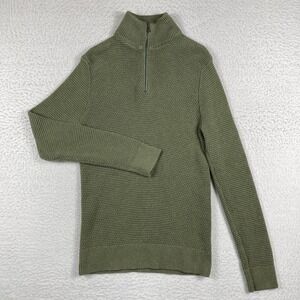 J Crew Sweater Mens Medium Green 1/4 Zip Pullover Gorp Cabin Teacher‎ Dad Office